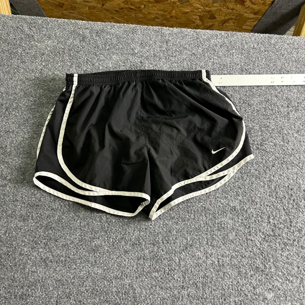 Nike Shorts Womens Size M Black Dri-Fit Running Athletic White Trim Casual